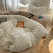 Rabbit Plush Four-piece Set Thickened Milk Fiber Sheets Coral Fleece Duvet Cover