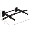 Soozier Pull Up Bar Wall Mount Chin Up Bar, Upper Body Strength Training Station with Non-Slip Foam for Home Gym, Black
