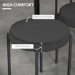 Noel Backless Round Dining Stools-Set of 4 with Metal Legs-Black