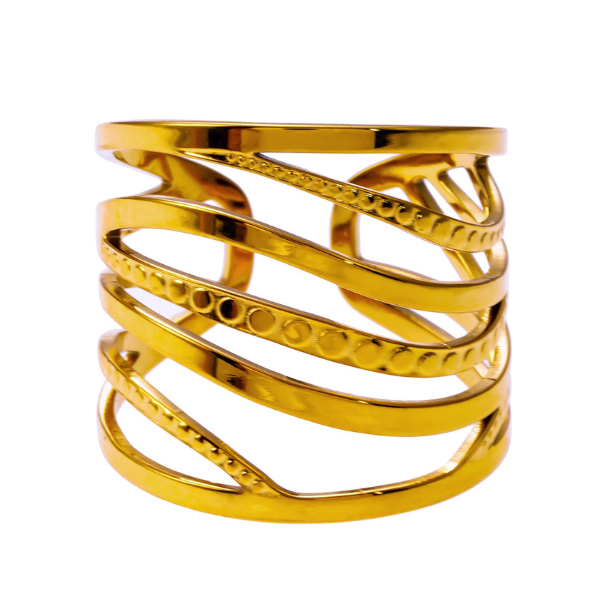 ODESIA : Bague texturée à plusieurs couches torsadées