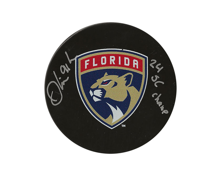 Oliver Ekman-Larsson Autographed Florida Panthers Souvenir Model Puck Inscribed 