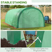 Outsunny 19.5'x10'x6.5' Upgraded Tunnel Greenhouse Mesh Door Windows 15 Plant Labels Gloves Green