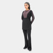 Onyx Flow Top Modest Dress – Black Burnt Mauve