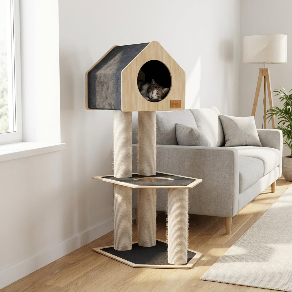 Condo Hideout - 2-Level Deluxe Cat Tree