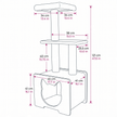 Hut Hideout - Deluxe 3-Level Cat Tree