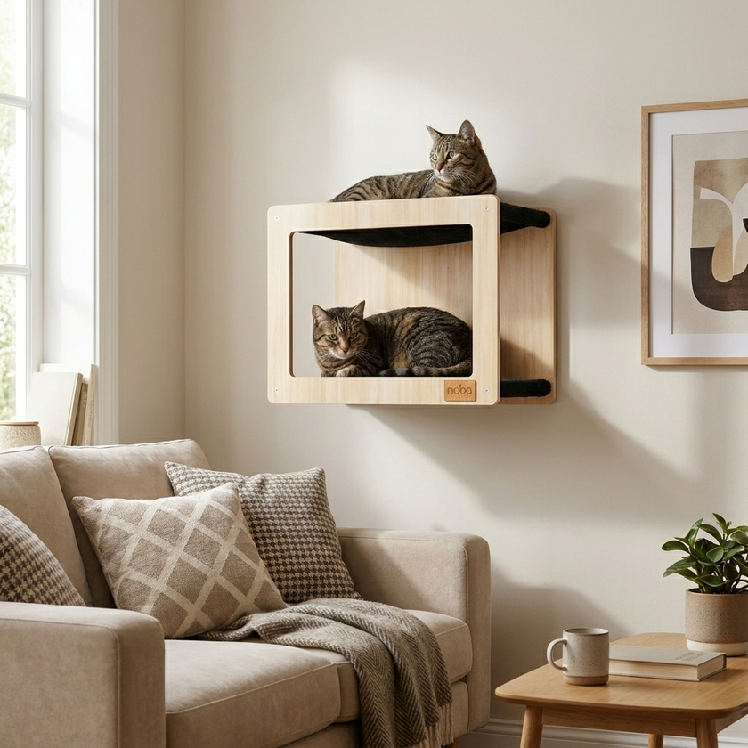 Wall Mounted, Double Hammock Cat Hidedout