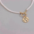 OT Buckle World Map Plate-shaped Pendant Necklace For Women