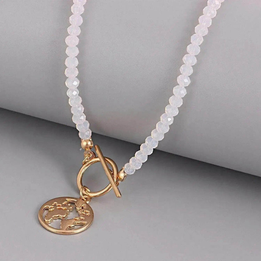 OT Buckle World Map Plate-shaped Pendant Necklace For Women