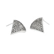 Boucles d'oreilles en forme de triangle en or blanc d'Otaru (ton argenté) : pavé de zircone (CZ).