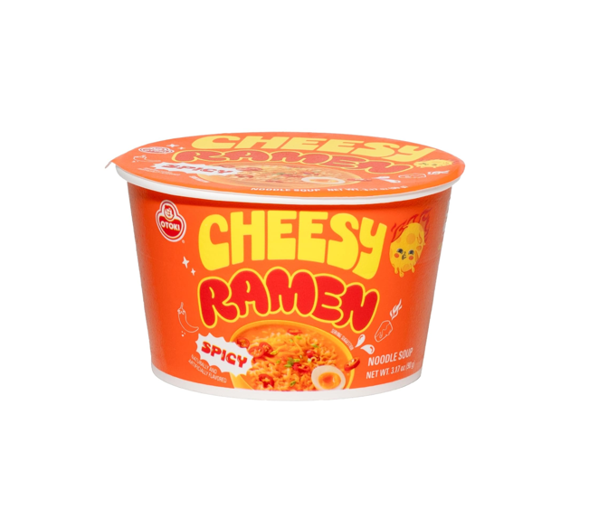 Ottogi Cheesy Spicy Cheddar Ramen Bowl (90G) [Best Before Date: 2027.04.06]