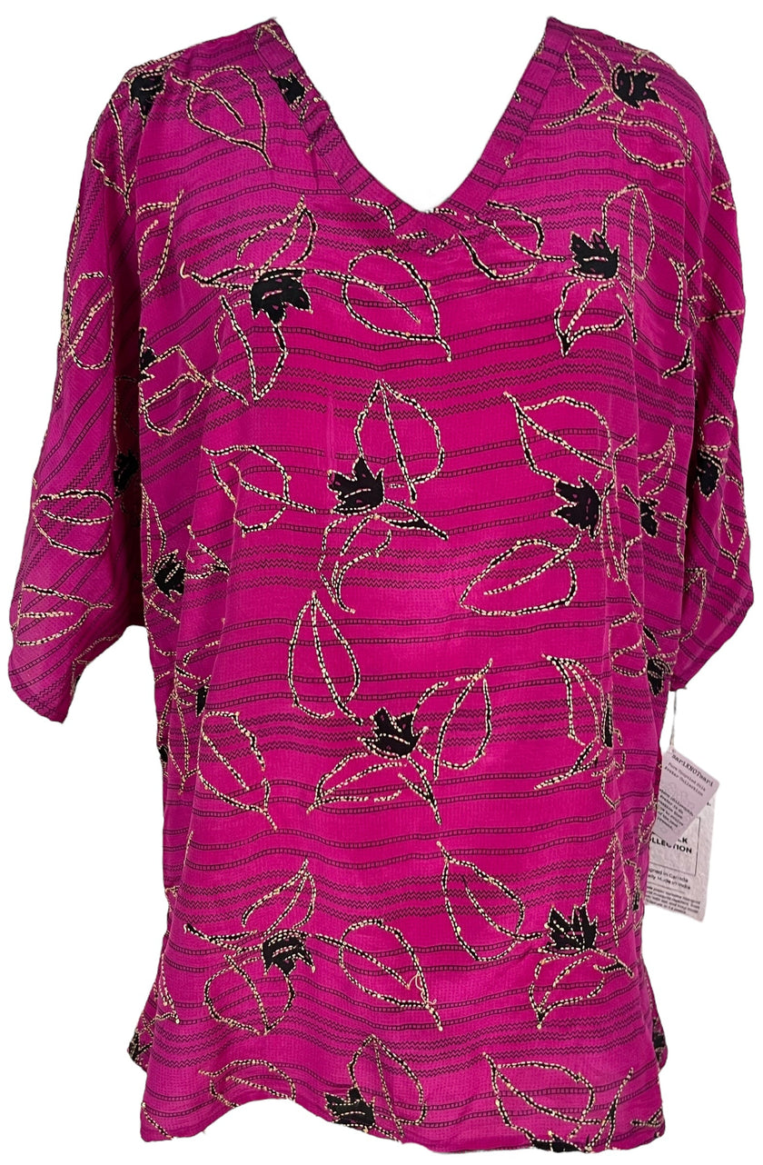PRC6934 Avatar Pure Silk Long Tunic with Side Ties