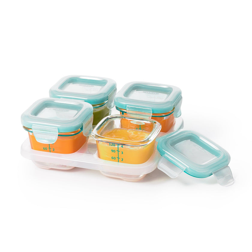OXO - Glass Baby Blocks - Turquoise - 4 Oz