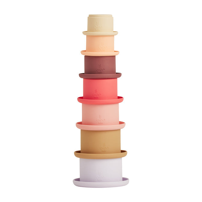 Tawa Silicone Stacking Cups - Rose mix
