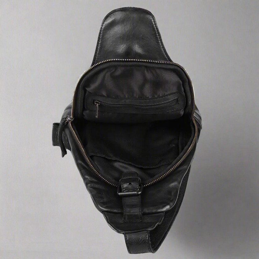 Off The Shoulder Leather Chest Backpack