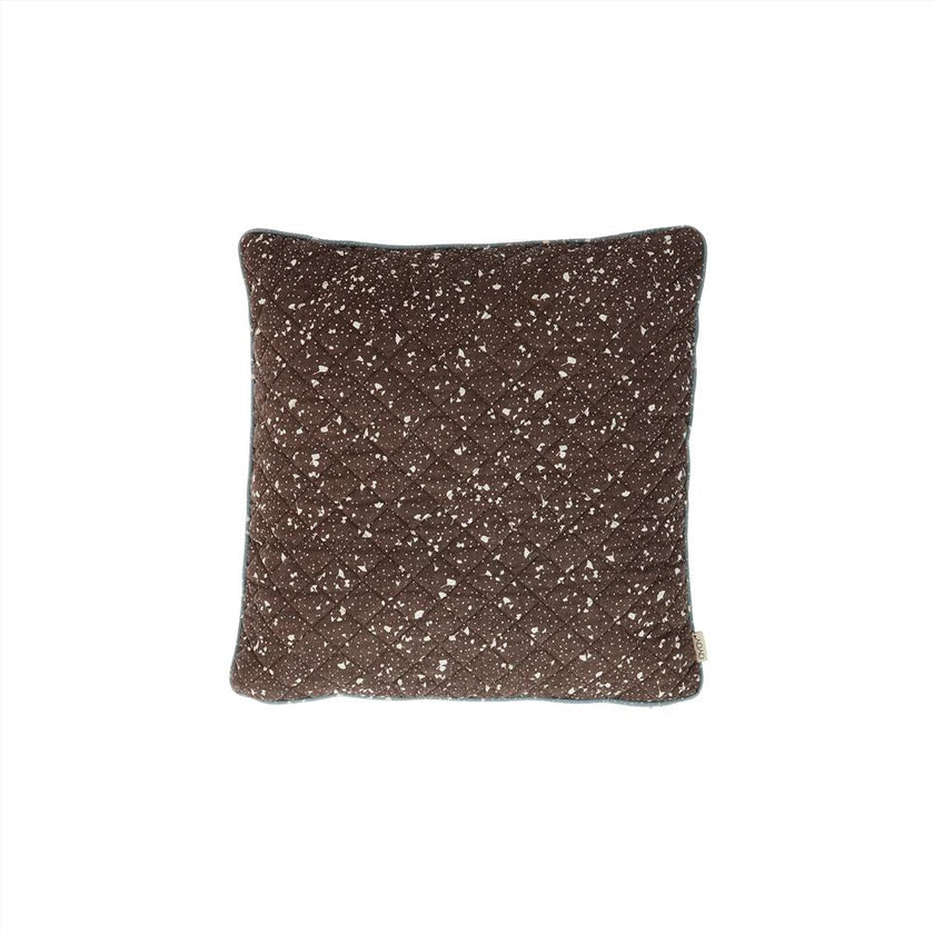 Cushion Aya Quilted - Brown / Offwhite