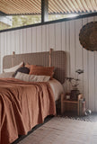 Gobi Bed Cover - Stripe - Caramel / Offwhite