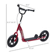 HOMCOM Kids Scooter Street Bike Bicycle for Teens Ride on Toy w/ 12'' Tire for 5+ Year Old Red