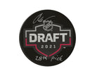 Oskar Olausson Autographed 2021 NHL Draft Puck Inscribed 