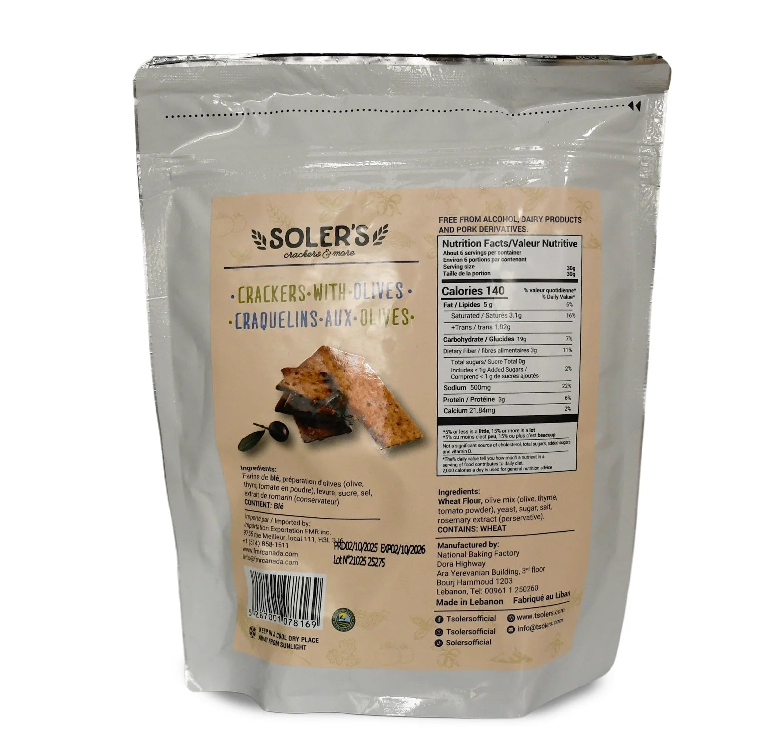 Soler's Crackers With Olive