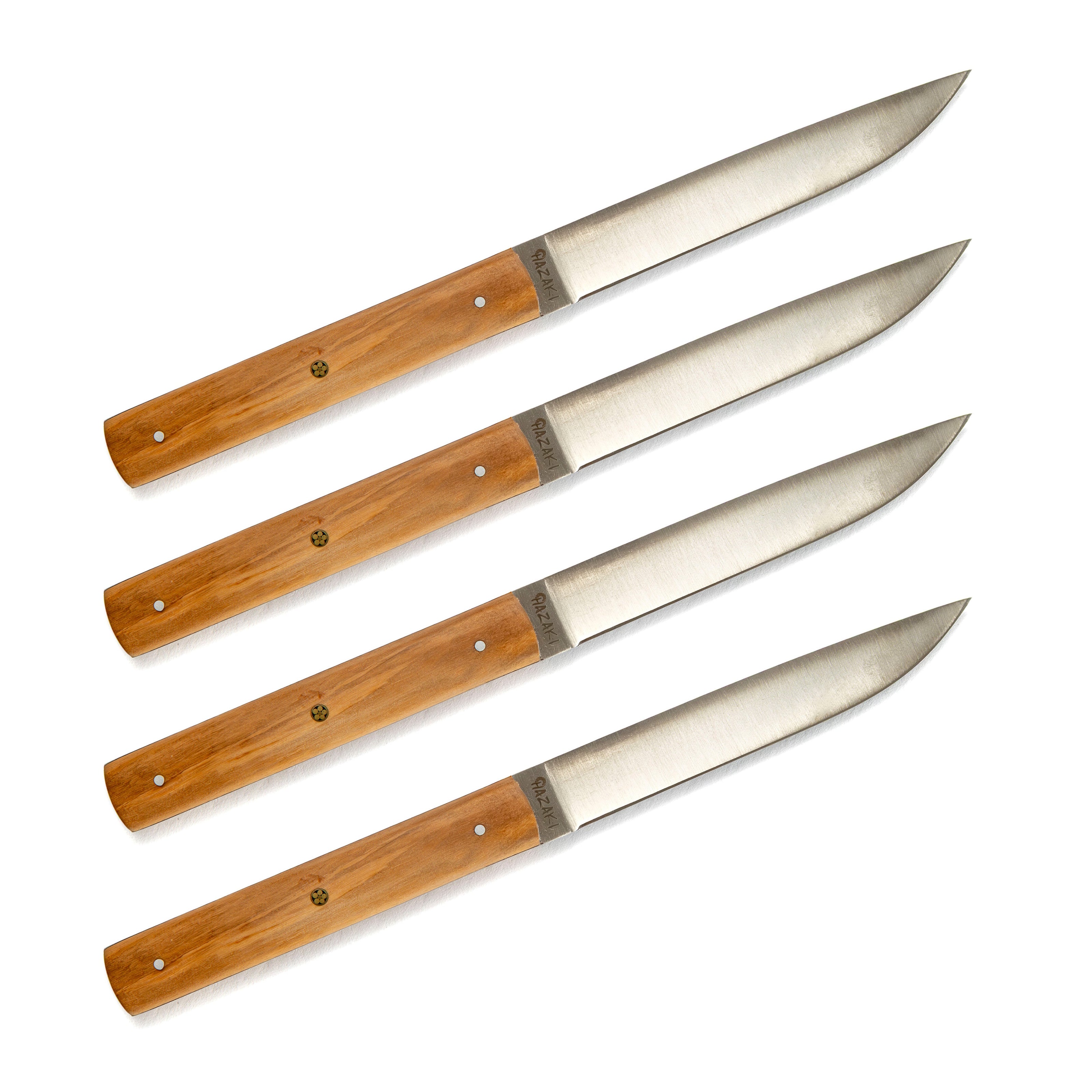 Hazaki Steak Knives 4 pc Kit - Olive Wood