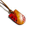 Ombre Pendant Necklace Handmade, Painted Yellow Orange Red