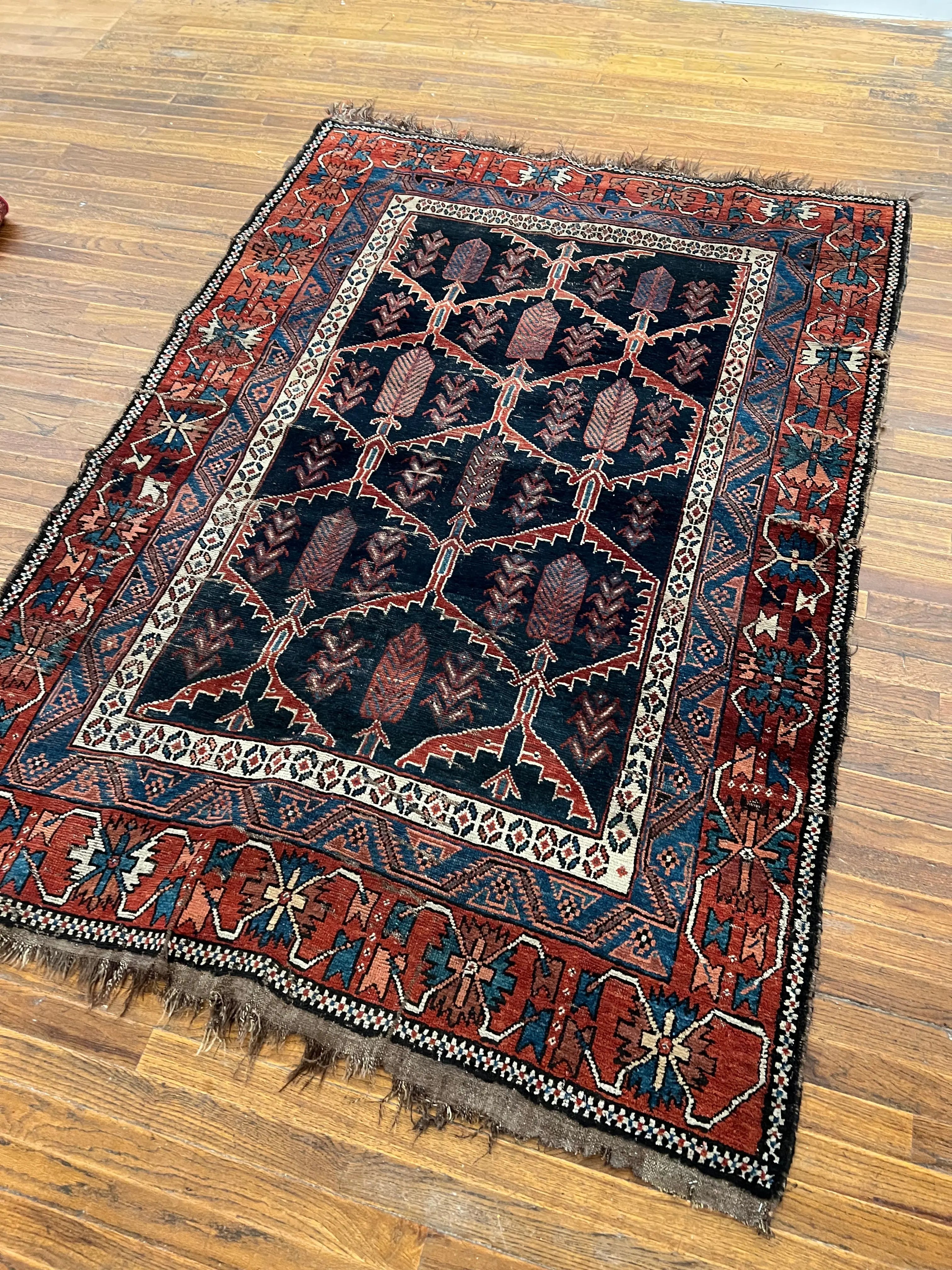 Antique Persian Afshar Rug | 7’ 4
