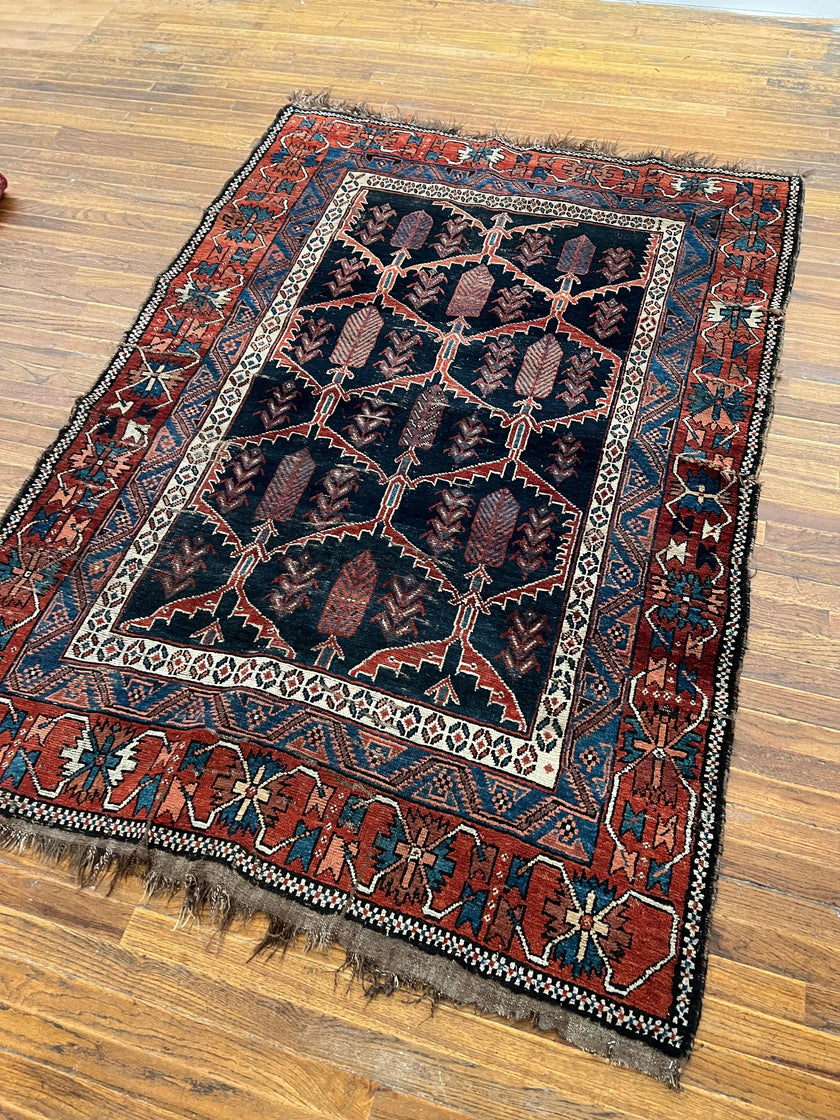 Antique Persian Afshar Rug | 7’ 4