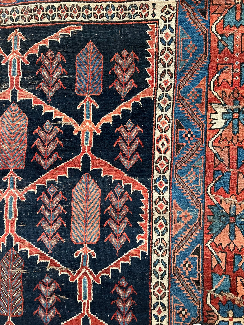 Antique Persian Afshar Rug | 7’ 4