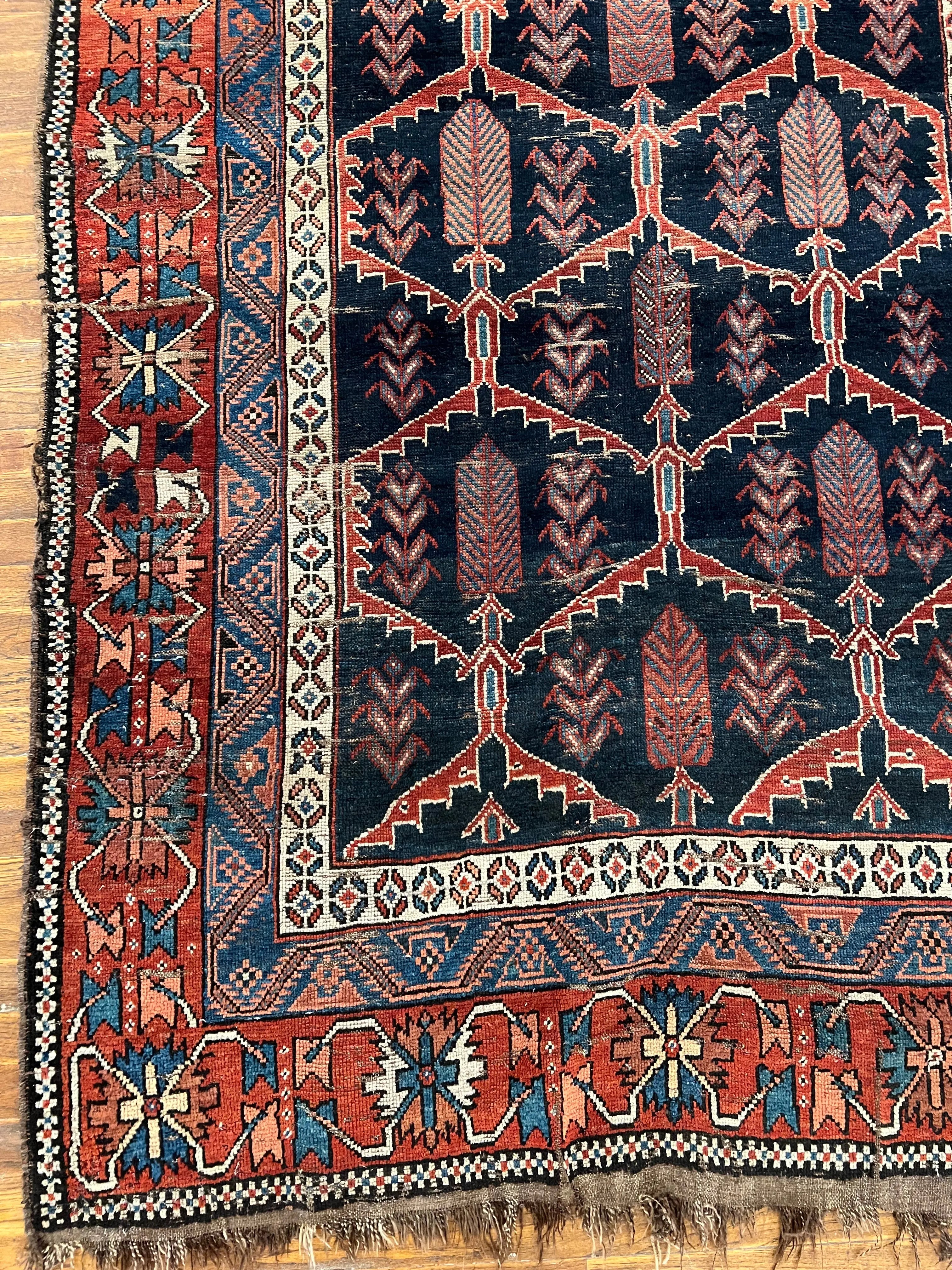 Antique Persian Afshar Rug | 7’ 4