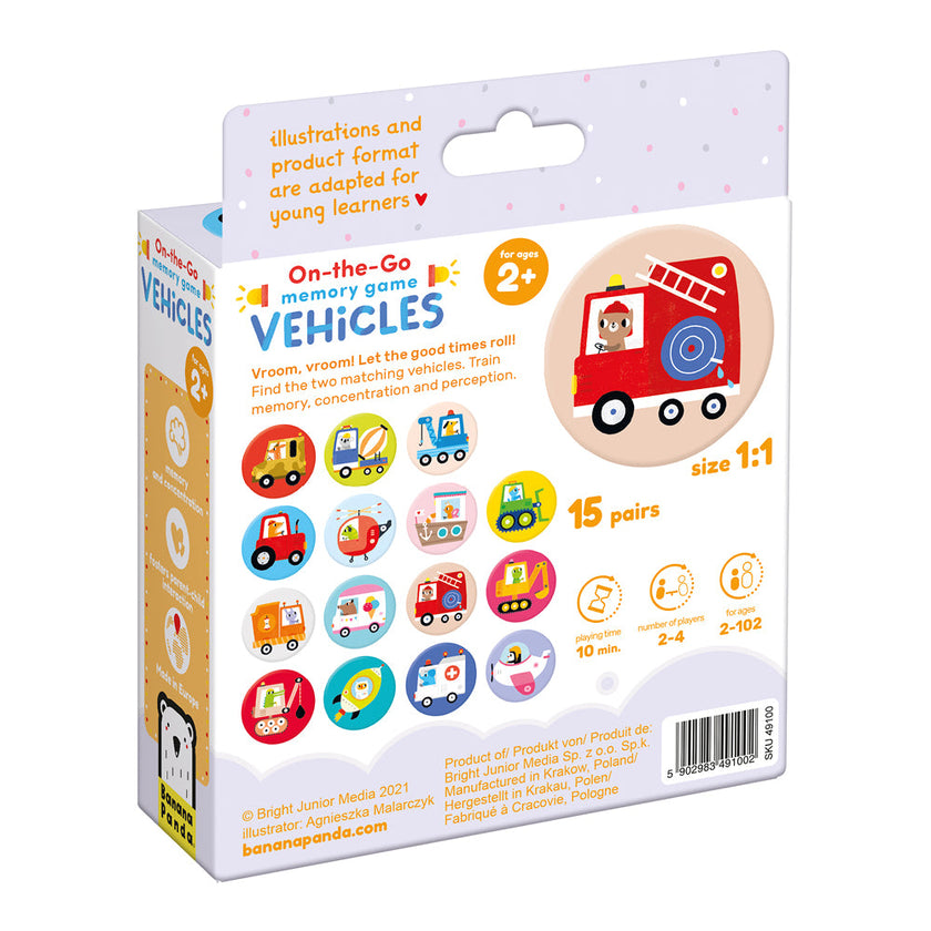 BANANA PANDA - ON-THE-GO MEMORY GAME - VEHICLES - 30 discsÂ  (2+)