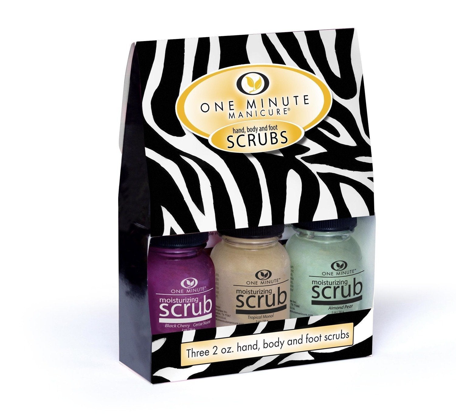 One Minute Manicure - Mini Trio Zebra Gift Box(3 X 2Oz.Fr Vanilla/Blkbry/Pom )