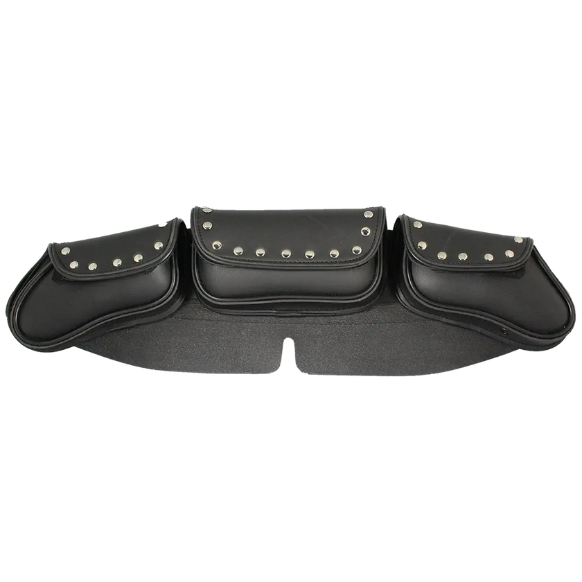 Open Road Chrome Stud Curved PVC Windshield Bag