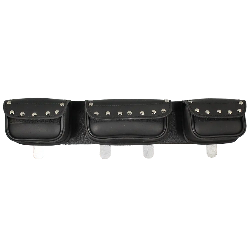 Open Road Chrome Studded Straight PVC Windshield Bag