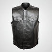 Open Road Men's Flannel Lined Leather Club Vest