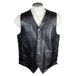 Men’s Buffalo Leather Biker Vest. Adjustable Side Lace Vest
