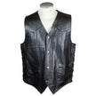 Men’s Buffalo Leather Biker Vest. Adjustable Side Lace Vest
