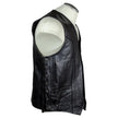 Men’s Buffalo Leather Biker Vest. Adjustable Side Lace Vest