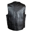 Men’s Buffalo Leather Biker Vest. Adjustable Side Lace Vest