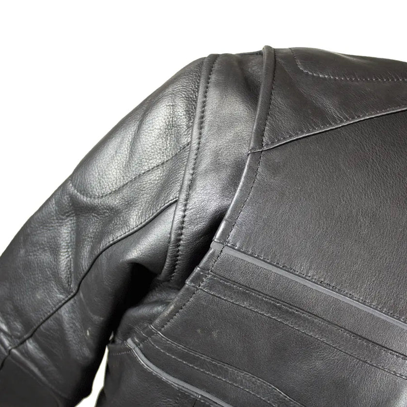 Open Road Men's Leather Armored Riding Jacket