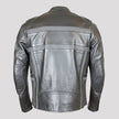 Open Road Men's Reflective Piping Leather Motorcycle Jacket