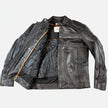 Open Road Men's Reflective Piping Leather Motorcycle Jacket
