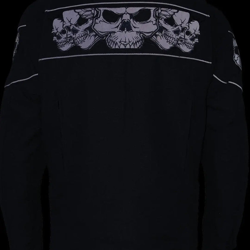 Open Road Men's Reflective Skull Cordura Motorcycle Jacket