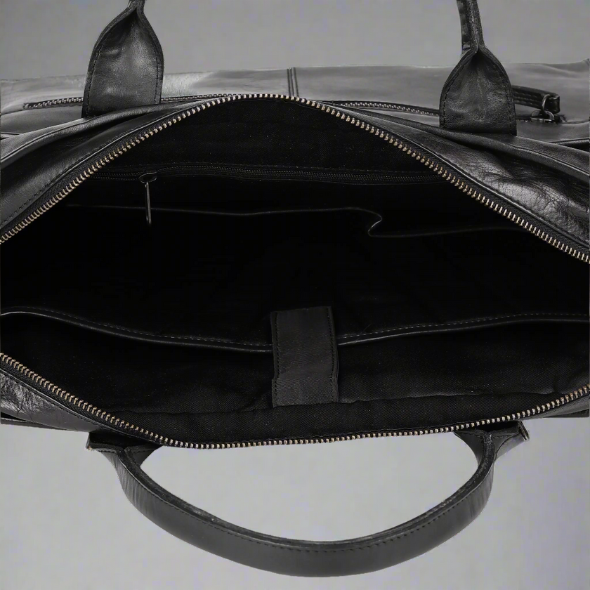 MET Two Handle Messenger Laptop Leather Bag