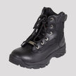 Open Road Women's Black Leather Tactical Lace-Up Boots with Side Zippers Entry