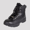 Open Road Women's Black Leather Tactical Lace-Up Boots with Side Zippers Entry
