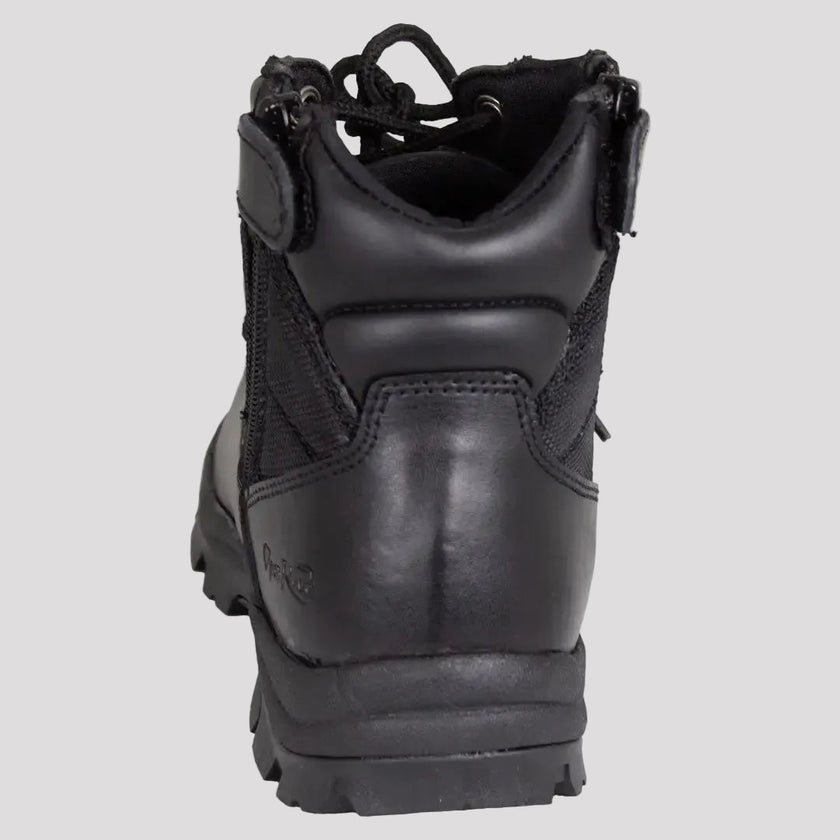 Open Road Women's Black Leather Tactical Lace-Up Boots with Side Zippers Entry