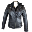 Open Road Women's Hooded Classic Leather Motorcycle Jacket
