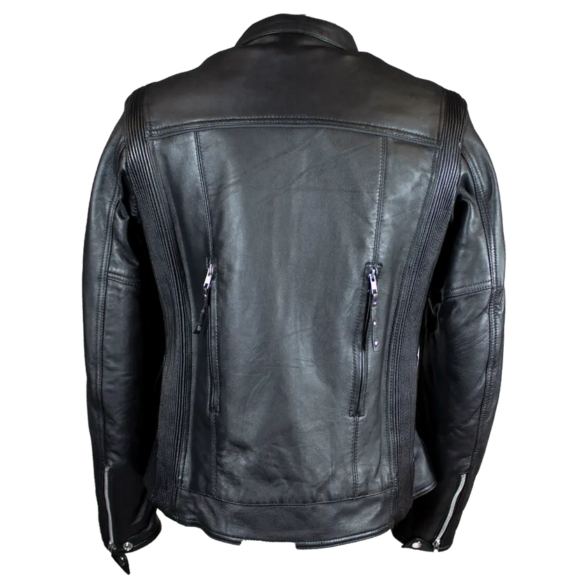 Open Road Women's Racer Leather Motorcycle Jacket