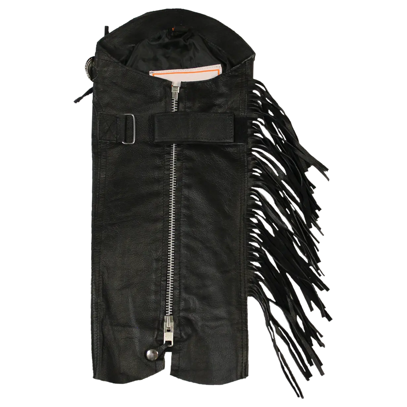Open Road Women's Side Fringe Leather Half Chaps