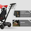 Aosom Qaba Stroller Trike: Baby Tricycle 4 In 1, Reversible Seat, Adjustable Removable Canopy, Handrail Belt, Red